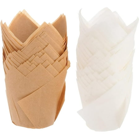 100pcs Cupcake Tulip Cake Cups Wedding Wrapping Paper Baking Cup Ramekin Holders Tulip Paper Liners Tulip Muffin Liner Cake Liner Baking Cup Liner Lining Paper Paper Tray