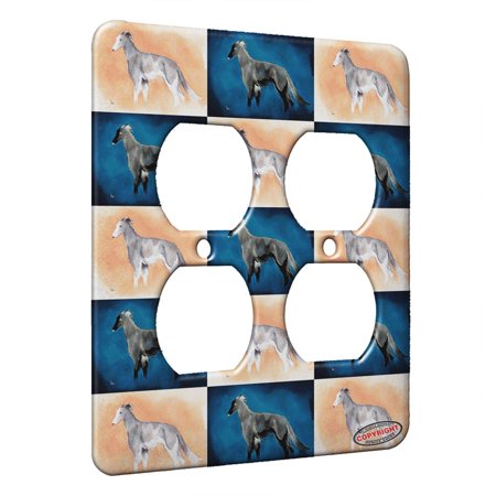 Kuzmark 2 Gang Ac Outlet Wall Plate Long Haired Light Brindle