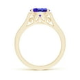 thumbnail image 2 of ANGARA Natural Oval 1.25 ct Tanzanite Solitaire Ring with Diamonds in 14K Yellow Gold for Women (Size-8x6mm) | December Birthstone, Anniversary, Jewelry Gift for Women | Natural Tanzanite Ring, 2 of 8