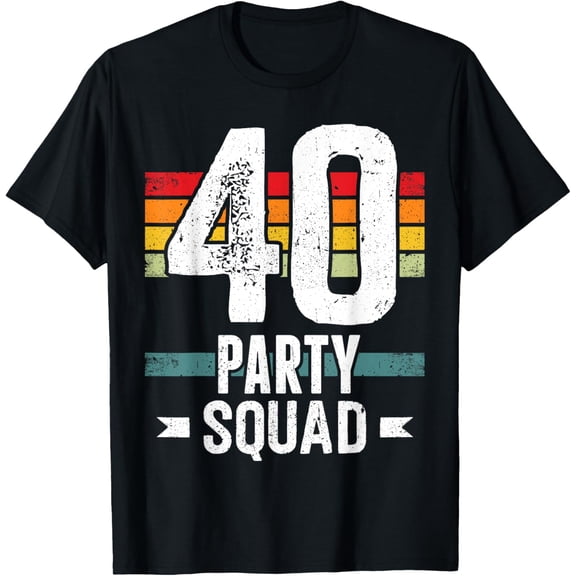 40 Birthday 40 Party Crew Squad 40th Bday Group Birthday T-Shirt mens t shirt,black,women,funny,misfits,men,journey