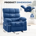 thumbnail image 2 of JMYMRY Rocker Recliner Chair with Side Pockets, Adjustable Lounge Chair with Elegant Design for Living Room, Bedroom, Blue, 2 of 7