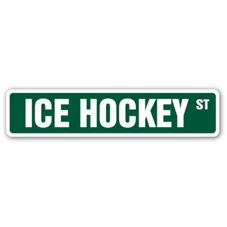 ICE HOCKEY Aluminum Street Sign skates mask sticks pucks goalie | Indoor/Outdoor |  24