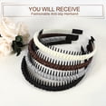 thumbnail image 7 of Unique Bargains 4pcs Teeth Comb Headband Solid Color Non-slip Hair Bands Hair Accessories Black Beige Deep Brown Gray, 7 of 7