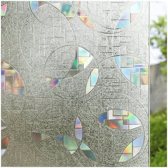 STATINT 17.5" x 78.7" Geometric Decorative Window Film,Privacy Window Tinting Film for Home