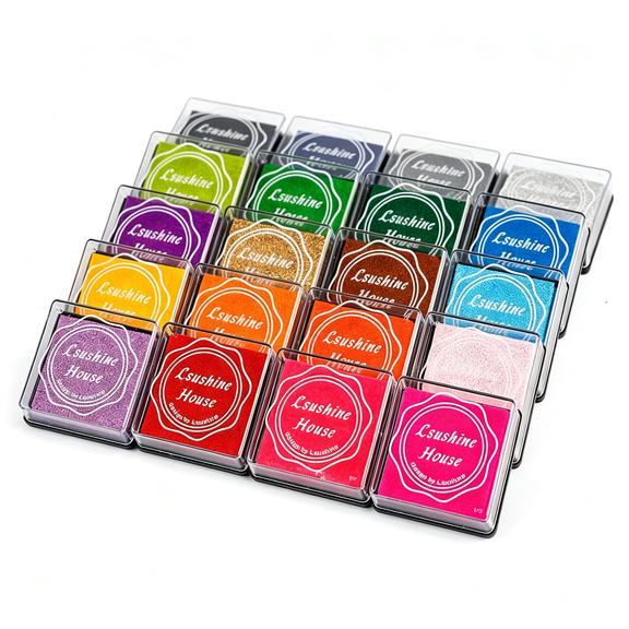 CCOCC Craft Ink Pad Stamps Partner Diy Color,20 Colors Rainbow Finger Ink Pad for Kids (Pack of 20) Ink Pads for Stamps