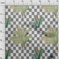 thumbnail image 3 of oneOone Viscose Chiffon Gray Fabric Tropical Geometrical Checkered Pattern Diy Clothing Quilting Fabric Print Fabric By Yard 42 Inch Wide, 3 of 4