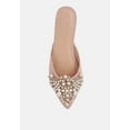 thumbnail image 5 of ASTRE Pearl Embellished Shimmer Mules In Blush, 5 of 7