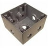 Morris Products 36410 Weatherproof Boxes - Two Gang Deep 37 Cubic Inch Capacity - 7 Outlet Holes 0.7 5 In. Gray
