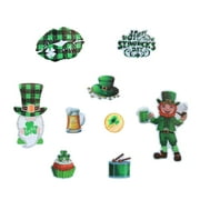Reflective Gnome Tiles Garage Door Magnets Stickers for Cars St. Patrick Magnetic Decals Irsh Party Supply