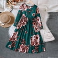 thumbnail image 6 of Glisme Girls Dress Fall Long Sleeve Floral Dance Party Dress Leisure Princess Dress For Girl Size 4-5 Years,Gn1, 6 of 7