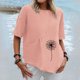 thumbnail image 2 of Moda Mujer Verano Casual Manga Corta Cuello Redondo Estampado Blusa Camiseta Wmkox8yi bvn1298, 2 of 4