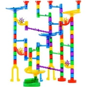 Marble Genius Marble Run - Maze Track or Race Game for Adults, Teens, Toddlers, or Kids Aged 4-8 years old, 130 Complete Pieces (80 Translucent Marbulous Pieces + 50 Glass-Marble Set), Starter Set