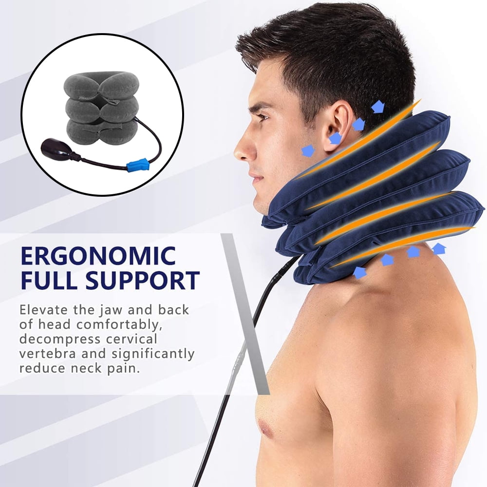 1 pcs Cervical Neck Traction Device for Instant Neck Pain Relief Inflatable Adjustable Neck Stretcher Neck Support Brace Best Neck Traction Pillow for Home Use Neck Decompression Walmart