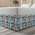 thumbnail image 1 of Turtle Bed Skirt, Baby Animals in Different Colors with Ornaments on Their Backs, Elastic Bedskirt Dust Ruffle Wrap Around for Bedding Decor, 4 Sizes, Pale Blue and Multicolor, by Ambesonne, 1 of 2