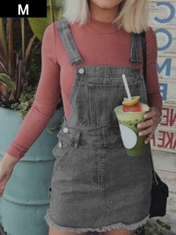 denim bib skirt