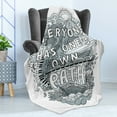 thumbnail image 4 of Saying Soft Flannel Fleece Throw Blanket, Everyone Has Ones Own Path Calligraphy Chaotic Doodle, Cozy Plush for Indoor and Outdoor Use, 50" x 60", Blue Grey White, by Ambesonne, 4 of 5