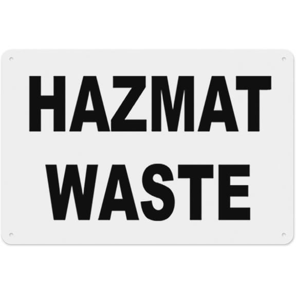 Hazmat Waste Sign 8"x12" - Aluminum Tin Warning for Home Outdoor Garden, Durable Hazard Decor for Facility