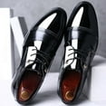 thumbnail image 4 of Men's Patent Leather Business Shoes Slip On Dress Loafers Classic Pointed Toe Formal Tuxedo Shoes, 4 of 5