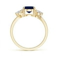 thumbnail image 3 of ANGARA Natural 2 Ct. Blue Sapphire with Diamond Classic Ring in 14K Yellow Gold for Women (Ring Size: 11.5), 3 of 9