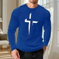 thumbnail image 1 of Amzcrzy - Sudadera Para Hombre, Estilo Informal, Holgada, Elástica, Para Fitness, Con Estampado De Manga Larga Y Cuello Redondo, Color Azul, 5Xl, 1 of 5