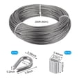 thumbnail image 2 of Unique Bargains 1/8'x200ft Wire Rope Cable Stainless Steel Wire Rope 7x7 Wire with 50 Aluminum Crimping Sleeves, 12 Wire Rope Thimbles, 2 of 7