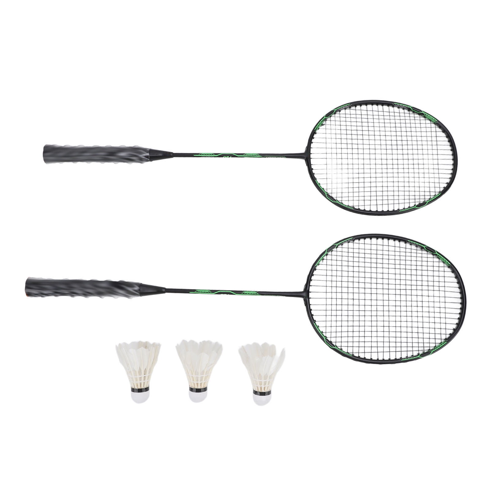 BIMZUC Performance Badminton Racket Set Carbon Aluminum One Piece 2 Player Lightweight Professional Badminton Racquet with Ball Case Men Women Black Green 28.35 inches / 72 cm