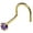 Yellow Gold - 2mm stone, variant on 22G Solid 14Kt Gold Nose Screw Stud with Prong Set real Amethyst Gemstone, 14kt Yellow Gold or 14kt White Gold - February Birthstone Nose Ring-NSWG_AMT-1.5MM