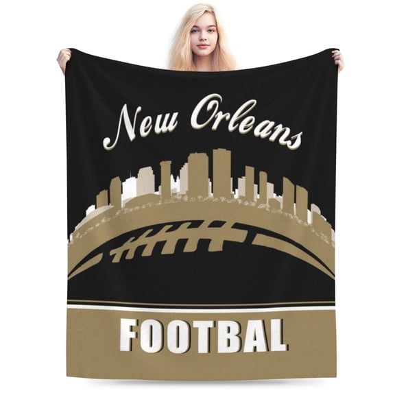 New Orleans Football Throw Blanket, Soft Lightweight Plush Warm Blankets For Men And Women, Sports Fan Gifts Bed Tapestry For Sofa, Travel 50"X40"