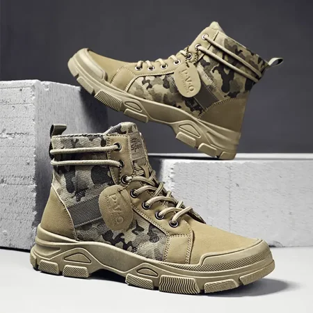 

Autumn And Winter Men‘s High-top Canvas Camouflage Boots