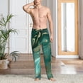 thumbnail image 6 of Lsque Green And Gold Marble Print Men's Pajama Pants, Lounge Pant - Comfortable Home Wear,Elastic Waistband, Stylish Design-X-Large, 6 of 9