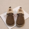 thumbnail image 6 of breaise Girls Plush Round Toe Slip On Orthopedic Shoes,Retro Buckle Strap Round Toe Flat Loafers,Warm Cotton Shoes, 6 of 9