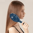 thumbnail image 3 of Gothic Moon & Star Hair Brush - Round-Tip Bristles for Gentle Detangling, Anti-Frizz & Scalp Massage, Steampunk Aesthetic Hairbrush for Women & Men, 3 of 5