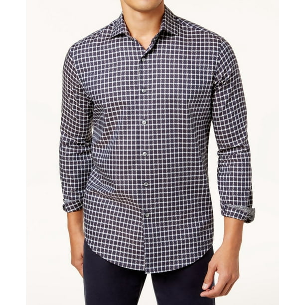 Tasso Elba - Tasso Elba Mens Embroidered Printed Dress Shirt - Walmart
