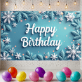 thumbnail image 6 of Snowflake Theme Banner Winter Style Decorative Design Celebration Banner for Birthday Party Event Decoration Holiday Celebration, 6 of 9