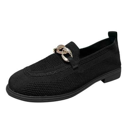 

CBGELRT Casual Shoes for Women Fashion Autumn Women Casual Shoes Flat Low Heel Fly Woven Mesh Breathable Comfortable Slip On Chain Mens Oxfords Shoes Casual Womens Walking Shoes