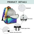 thumbnail image 4 of Rainbow Tie Dye Wave Pattern Backpack for School,Cute School Bag,Schoolbag with Adjustable Shoulder Straps & Padded Back,15.25"x11.5"x5.25", 4 of 5