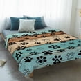 thumbnail image 4 of Aqua Brown Blanket Soft Cozy Warm Throw Blanket for Couch, Plush Fuzzy Flannel Fleece Blankets for Sofa, Rustic Farmhouse Dog Paw Vintage Bed Blankets Lightweight Gifts for Women, 50"x60", 4 of 9