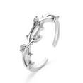 thumbnail image 1 of Bague Bague en Argent, Arbre Argenté, Ouverture de Feuilles, Cadeau Ajustable, 1 of 5