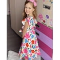 thumbnail image 5 of Arshiner Girls Spring Summer Dresses Flutter Sleeve A-line with Belted Pockets Casual Party Dress, 5 of 6