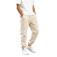 thumbnail image 3 of Boys Stretched Waist Ankle Tapered Sweatpants, Soft Long Work Style Trousers With Side Pockets, Boys Athletic Pants For School Play And Outdoor Daily | Akmoler,Beige 9-10 Years, 3 of 6