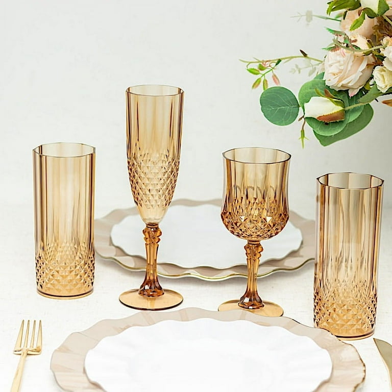 Balsa Circle 6 Disposable 8 oz Assorted Green Crystal Cut Goblets Plastic Wine Glasses Wedding Party Events Reception Home Tableware Decorations Balsa Circle 6 Disposable 8 oz Assorted Green Crystal Cut Goblets Plastic Wine Glasses Wedding Party Events Reception Home Tableware Decorations