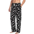 thumbnail image 6 of Hirioo Black White Leaves for Women's PJ Pajama Pants Sleep Pants Women's Home Trousers with Pockets,S-3XL-Large, 6 of 6
