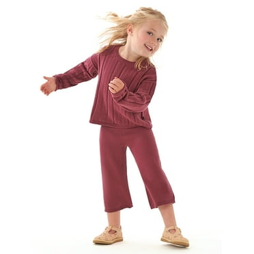 Modern Moments by Gerber Toddler Girl Pointelle Sweater and Pant Set, 2-Piece, Sizes 12 Months - 5T