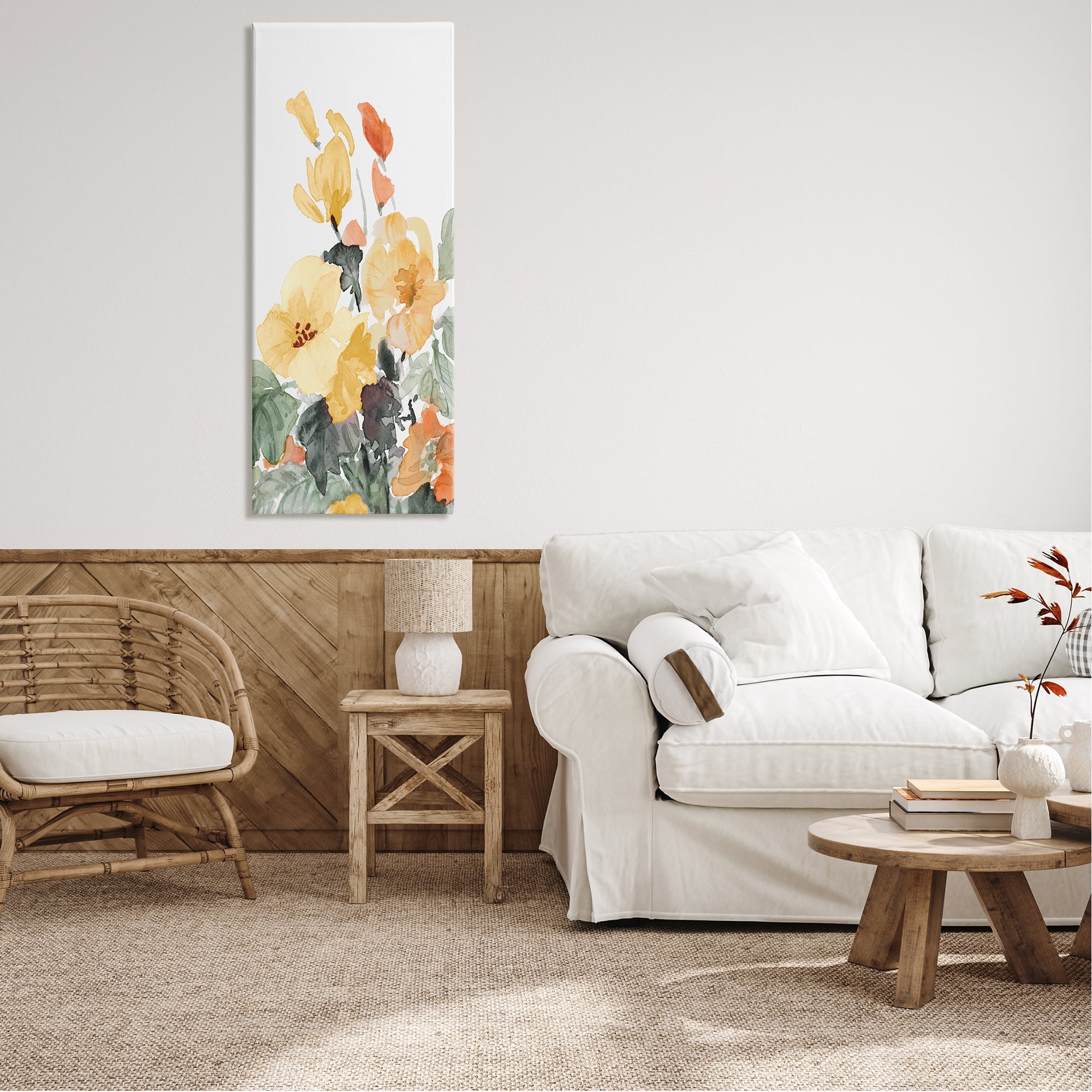 Stupell Industries Yellow Spring Blooms Botanical & Floral Painting Gallery Wrapped Canvas Print Wall Art, 20 x 48