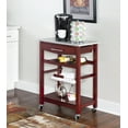 thumbnail image 4 of Linon Natalie Granite Top Rollng Kitchen Storage Cart in Wenge Brown Wood, 4 of 13