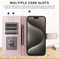 thumbnail image 6 of for iPhone 7 Plus/8 Plus Wallet Flip Case, Classic PU Leather Card Slots with Lanyard Magnetic Closure Kickstand Drop Protective Soft TPU Inner Phone Case Cover for iPhone 7 Plus/8 Plus, Rosegold, 6 of 7