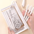 thumbnail image 6 of CoreLiving Clear Zipper Pencil Bag Clear Pencil Case Transparent Cosmetic Bag Vinyl Makeup Pouch for Toiletries Travel Luggage Organizer Small Storage for Pens Brushes Accessories, 1 Count, 6 of 6