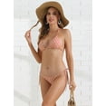 thumbnail image 4 of DARING DIVA Women's Polka Dots Halter Bikini Sets Medium Light Orange, 4 of 6