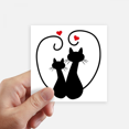 thumbnail image 1 of Cat Lovers Sihouette Animal Valentine Sticker Square Waterproof Stickers Wallpaper Car Decal, 1 of 1