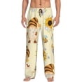 thumbnail image 1 of Balery Watercolor Bee Honey Honeycomb Bee Pantalones de pijama para hombre, pijama ultraligero, pantalón de descanso-Large, 1 of 6
